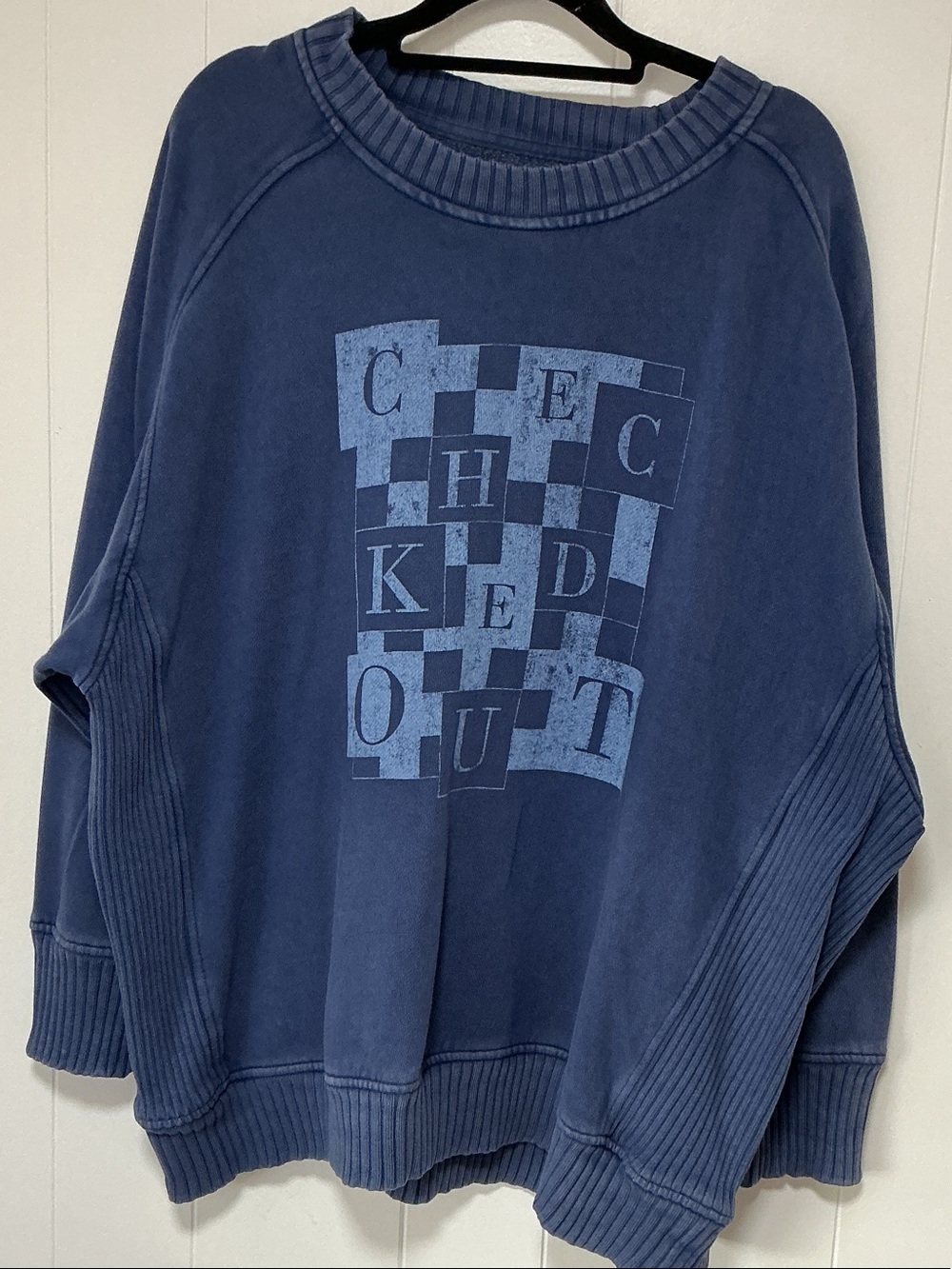 aerie Heathered Blue Crewneck Pullover